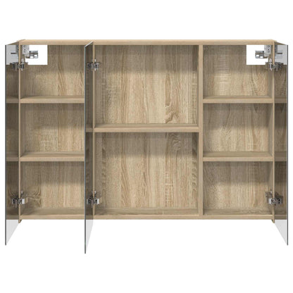 Bathroom Mirror Cabinet with Door Sonoma Oak 100 x 14.5 x 70 cm