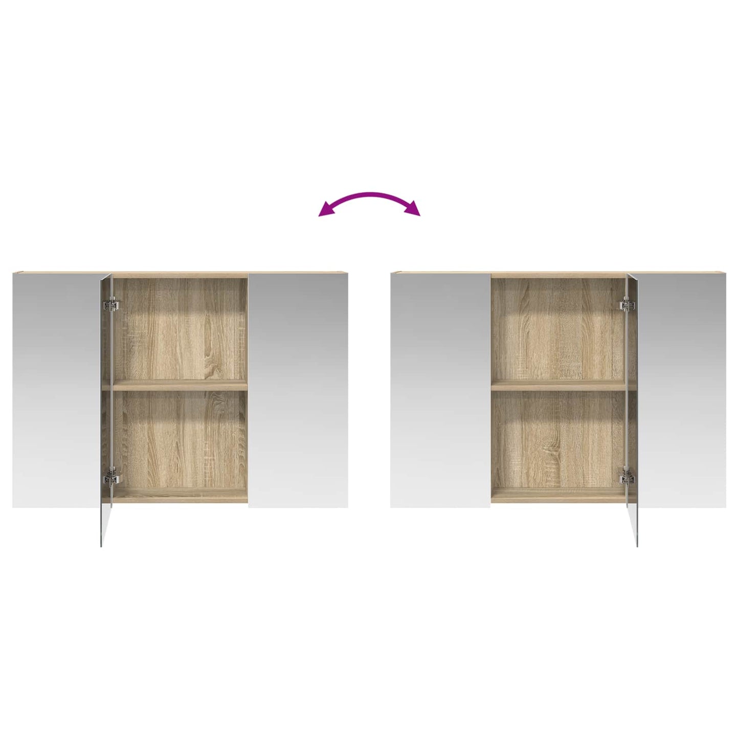 Bathroom Mirror Cabinet with Door Sonoma Oak 100 x 14.5 x 70 cm