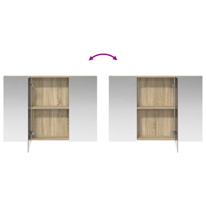 Bathroom Mirror Cabinet with Door Sonoma Oak 100 x 14.5 x 70 cm