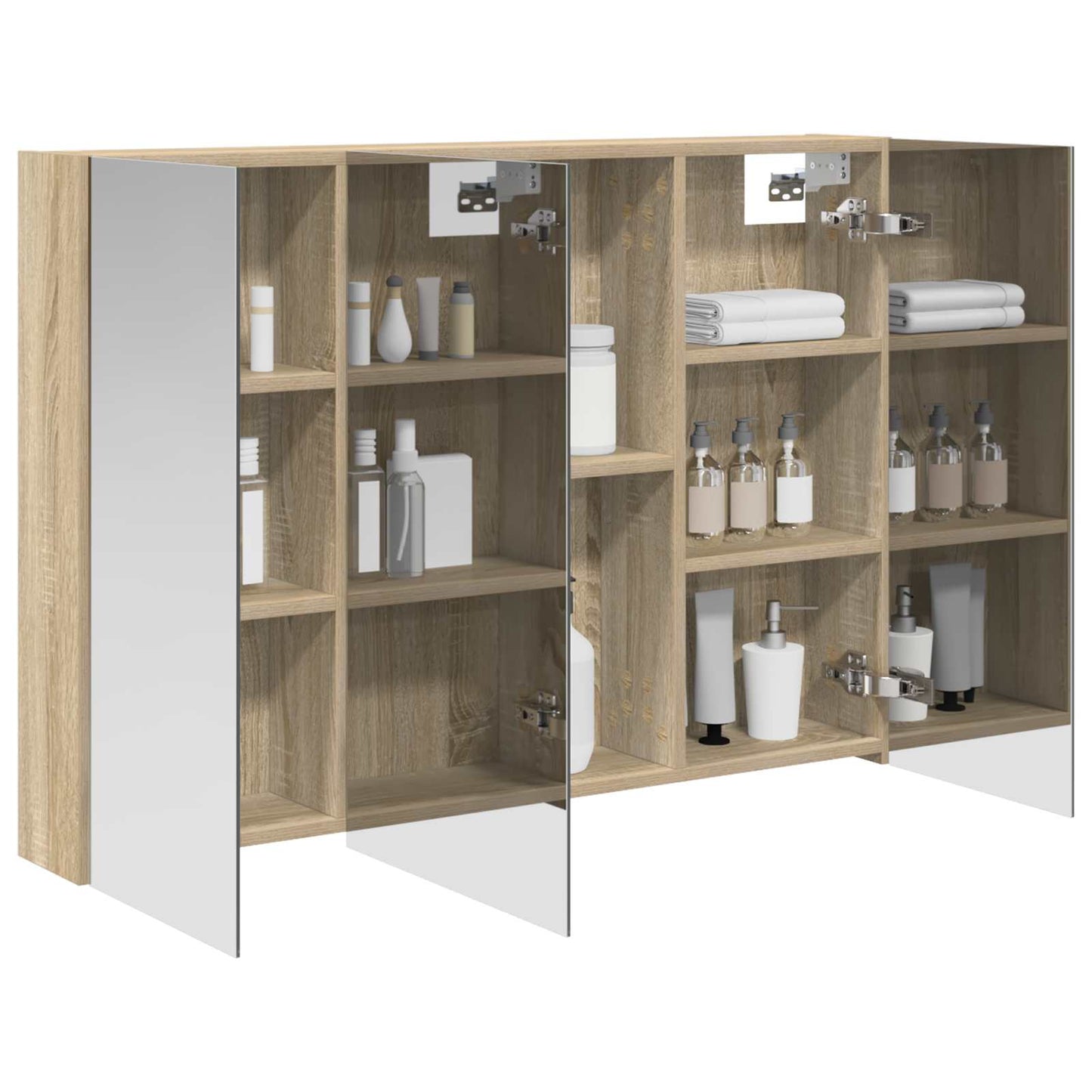 Bathroom Mirror Cabinet with Door Sonoma Oak 100 x 14.5 x 70 cm