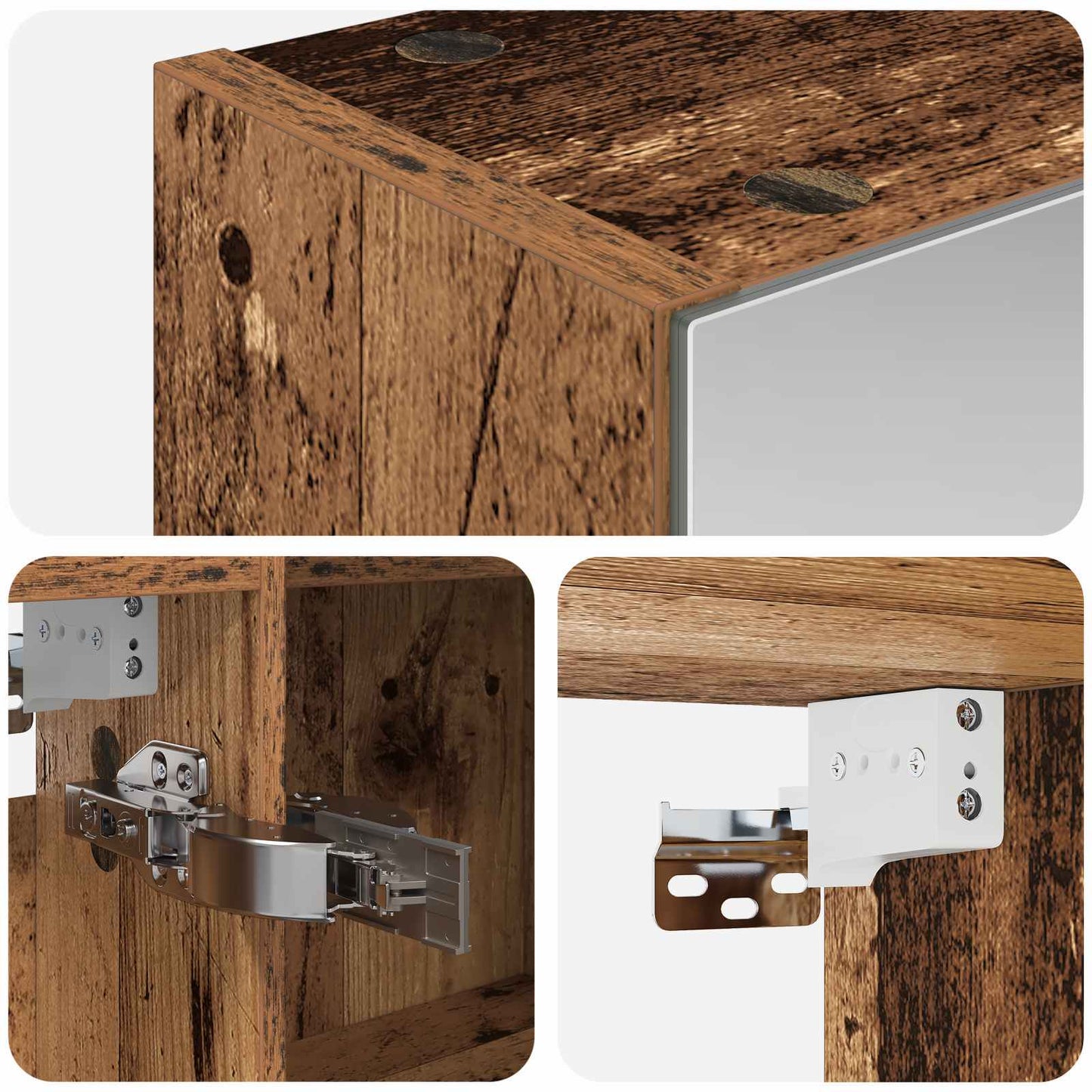 Bathroom Mirror Cabinet with Shelf Old Wood 100 x 14.5 x 70 cm