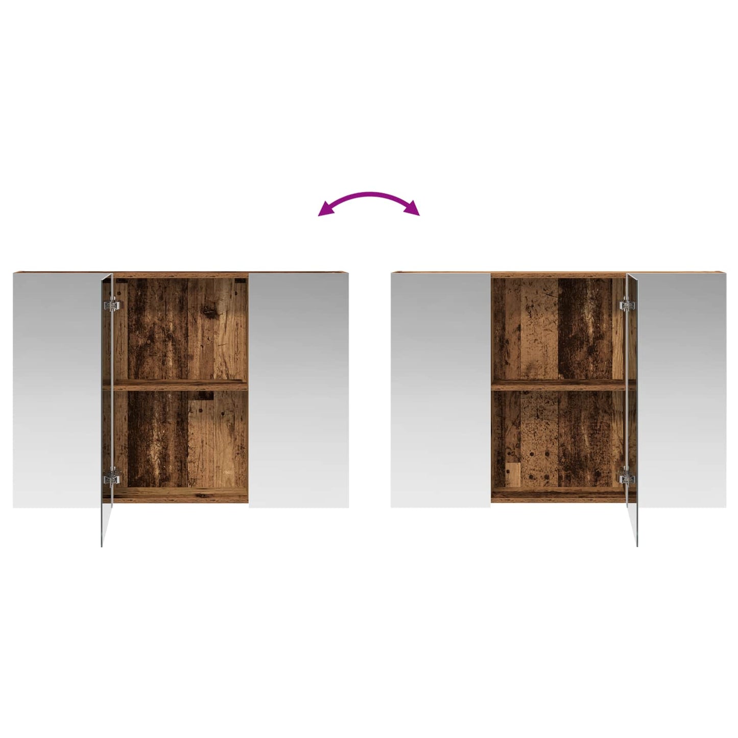 Bathroom Mirror Cabinet with Shelf Old Wood 100 x 14.5 x 70 cm