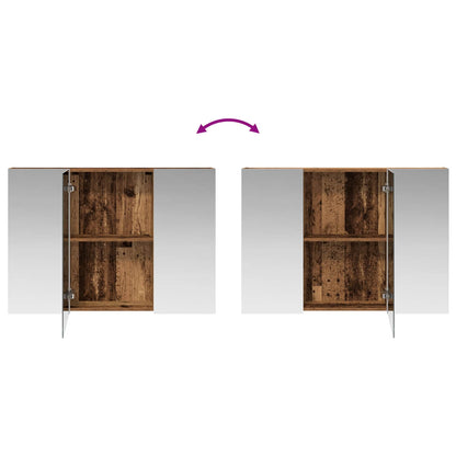 Bathroom Mirror Cabinet with Shelf Old Wood 100 x 14.5 x 70 cm