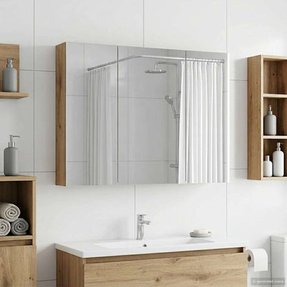 Bathroom Mirror Cabinet Artisan Oak 100 x 14.5 x 70 cm