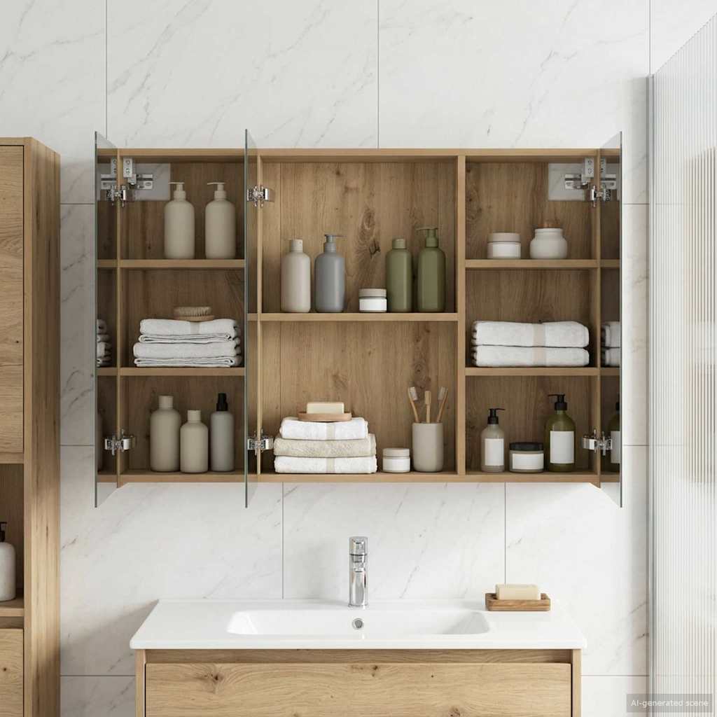 Bathroom Mirror Cabinet Artisan Oak 100 x 14.5 x 70 cm