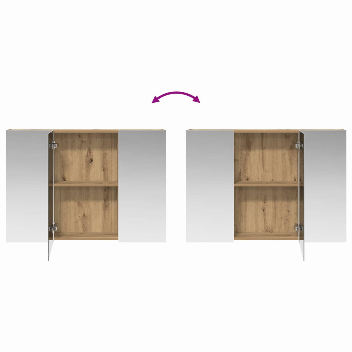 Bathroom Mirror Cabinet Artisan Oak 100 x 14.5 x 70 cm