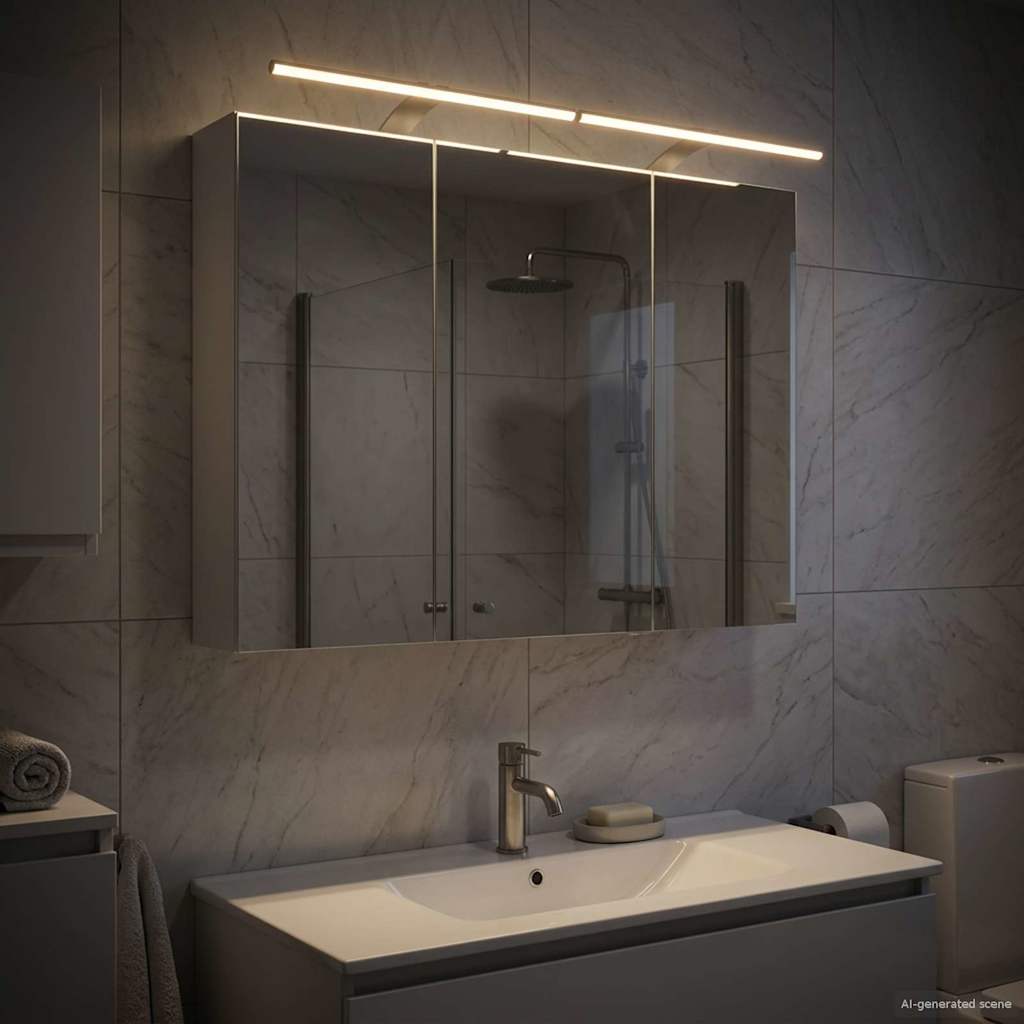 Bathroom Mirror Cabinet with Shelf White 100 x 14.5 x 70 cm