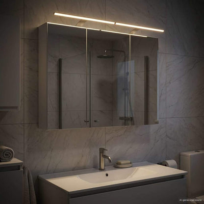 Bathroom Mirror Cabinet with Shelf White 100 x 14.5 x 70 cm
