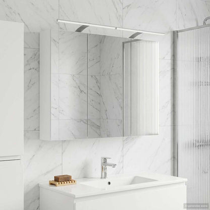 Bathroom Mirror Cabinet with Shelf White 100 x 14.5 x 70 cm