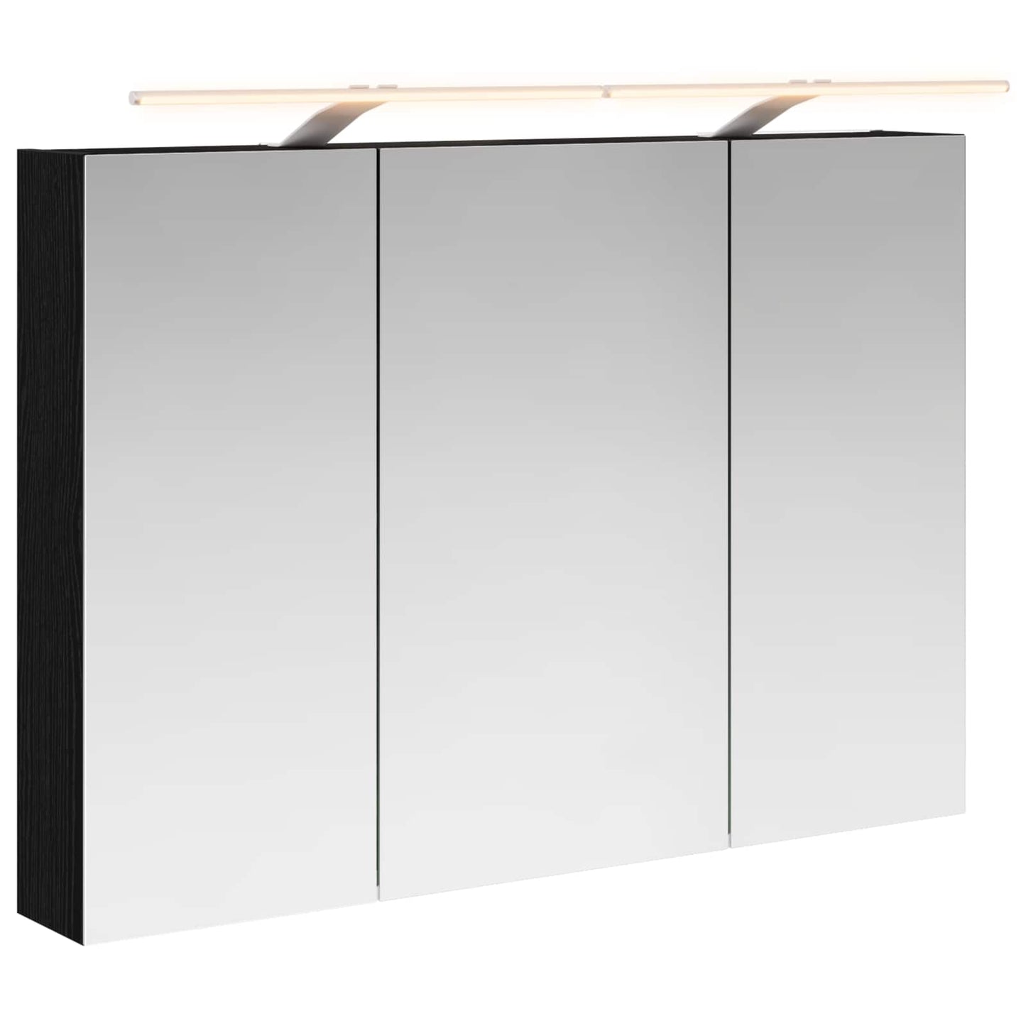 Bathroom Mirror Cabinet with Shelf Black Oak 100 x 14.5 x 70 cm