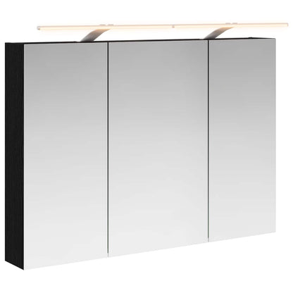 Bathroom Mirror Cabinet with Shelf Black Oak 100 x 14.5 x 70 cm