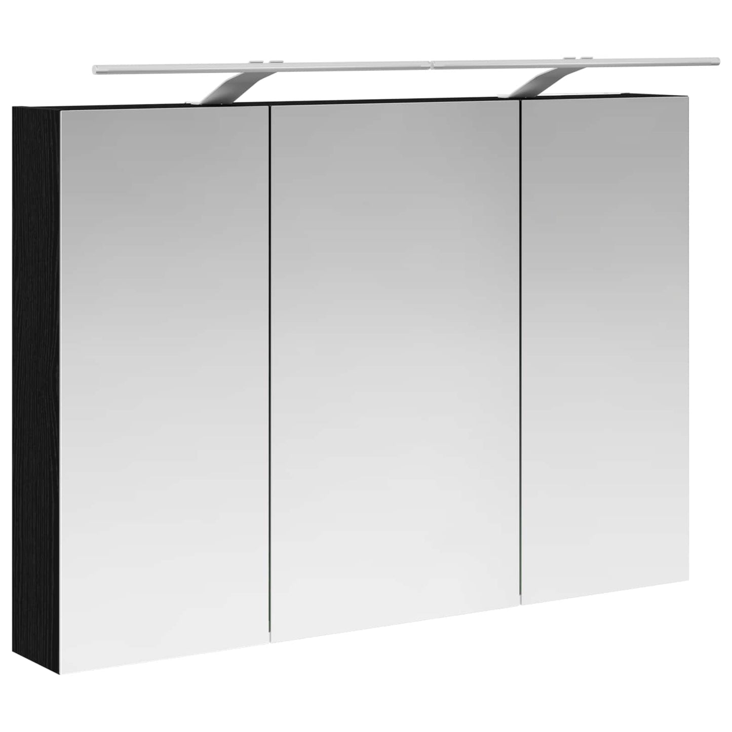 Bathroom Mirror Cabinet with Shelf Black Oak 100 x 14.5 x 70 cm