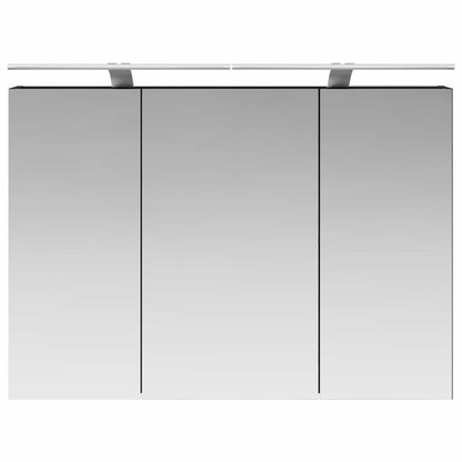 Bathroom Mirror Cabinet with Shelf Black Oak 100 x 14.5 x 70 cm