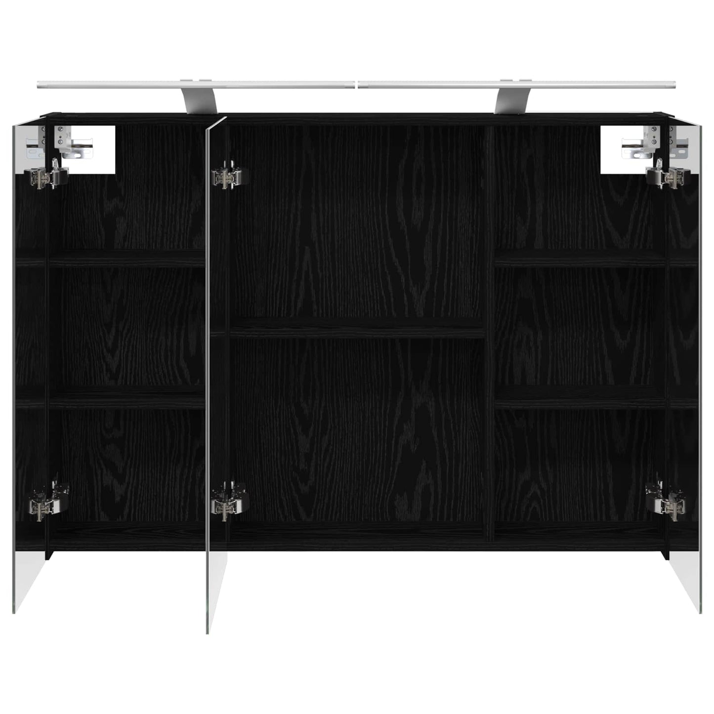 Bathroom Mirror Cabinet with Shelf Black Oak 100 x 14.5 x 70 cm