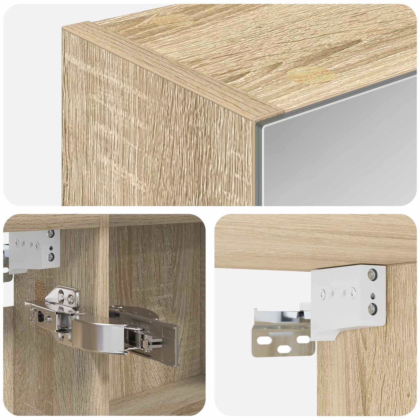 Bathroom Mirror Cabinet with Door Sonoma Oak 100 x 14.5 x 70 cm