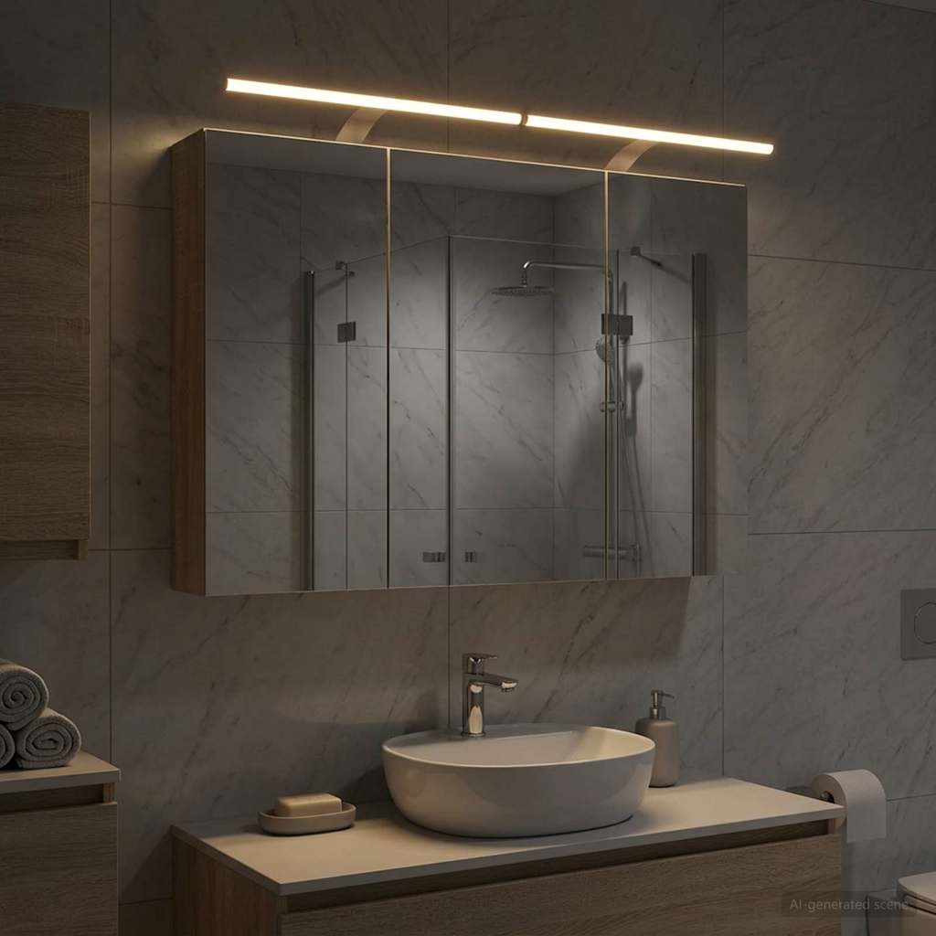 Bathroom Mirror Cabinet with Door Sonoma Oak 100 x 14.5 x 70 cm