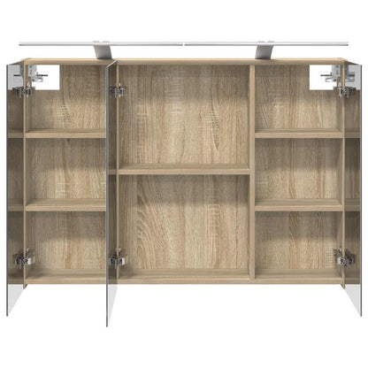 Bathroom Mirror Cabinet with Door Sonoma Oak 100 x 14.5 x 70 cm