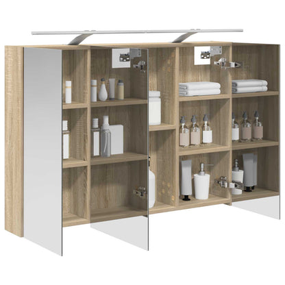 Bathroom Mirror Cabinet with Door Sonoma Oak 100 x 14.5 x 70 cm