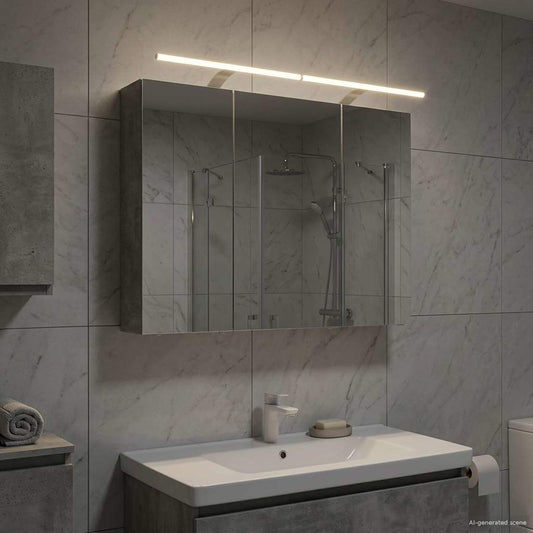 Bathroom Mirror Cabinet Concrete Grey 100 x 14.5 x 70 cm