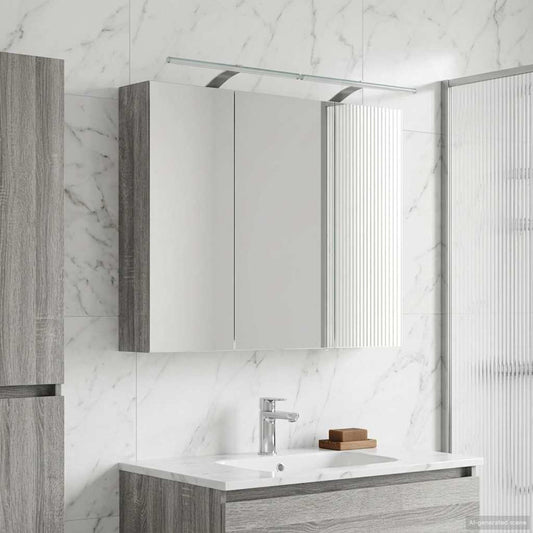 Bathroom Mirror Cabinet Grey Sonoma 100 x 14.5 x 70 cm