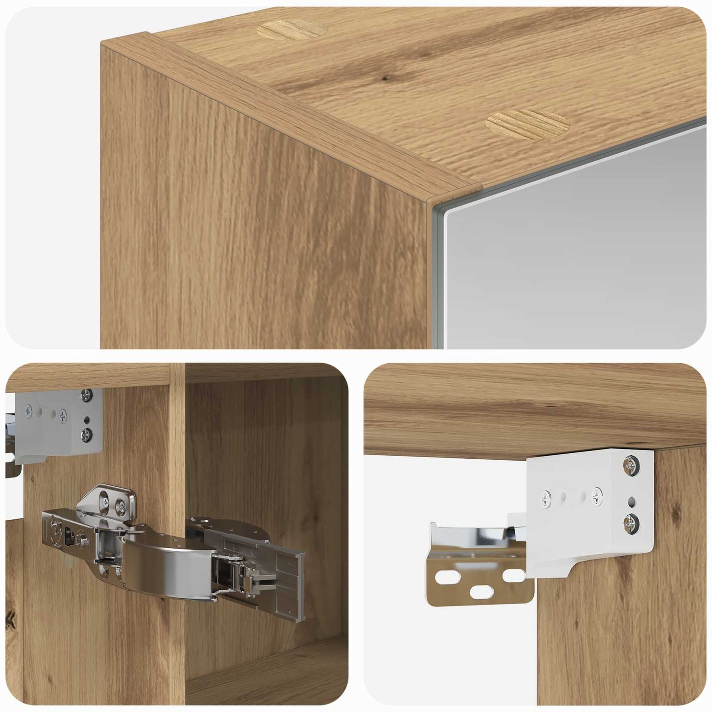 Bathroom Mirror Cabinet Artisian Oak 100 x 14.5 x 70 cm