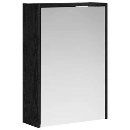 Bathroom Mirror Cabinet with Shelf Black Oak 43 x 16 x 62.5 cm