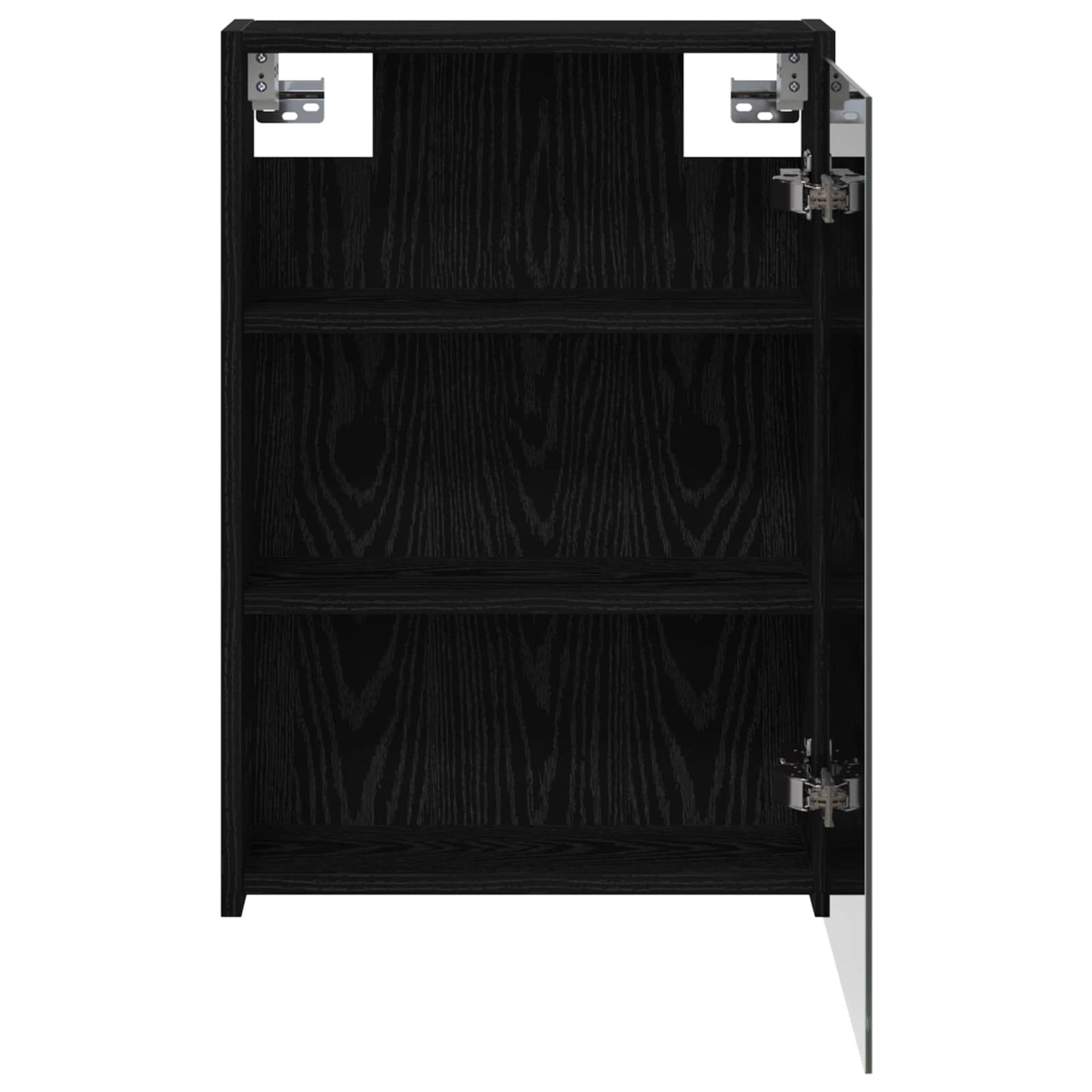 Bathroom Mirror Cabinet with Shelf Black Oak 43 x 16 x 62.5 cm