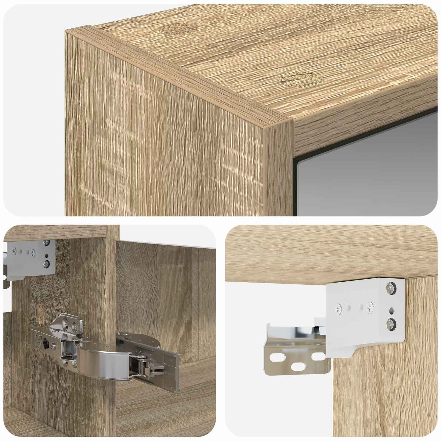 Bathroom Mirror Cabinet with Shelf Sonoma Oak 43 x 16 x 62.5 cm
