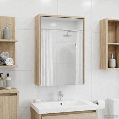 Bathroom Mirror Cabinet with Shelf Sonoma Oak 43 x 16 x 62.5 cm
