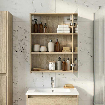 Bathroom Mirror Cabinet with Shelf Sonoma Oak 43 x 16 x 62.5 cm