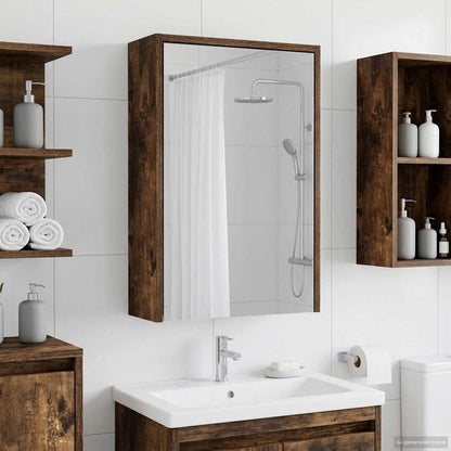 Bathroom Mirror Cabinet with Shelf Smoked Oak 43 x 16 x 62.5 cm