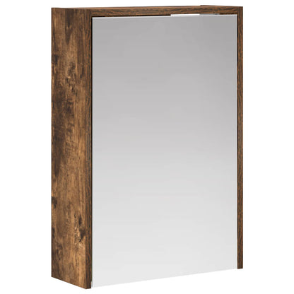 Bathroom Mirror Cabinet with Shelf Smoked Oak 43 x 16 x 62.5 cm