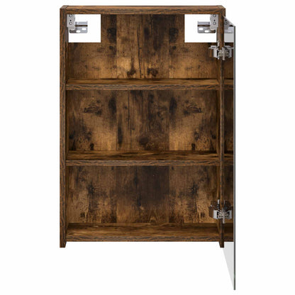 Bathroom Mirror Cabinet with Shelf Smoked Oak 43 x 16 x 62.5 cm
