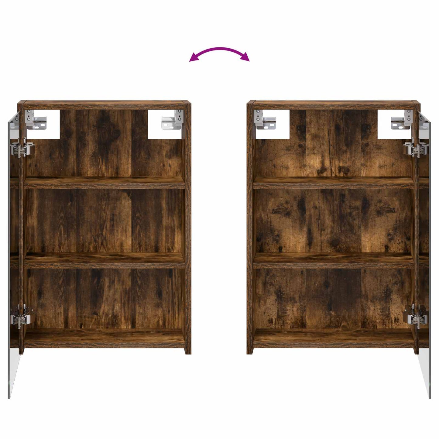 Bathroom Mirror Cabinet with Shelf Smoked Oak 43 x 16 x 62.5 cm