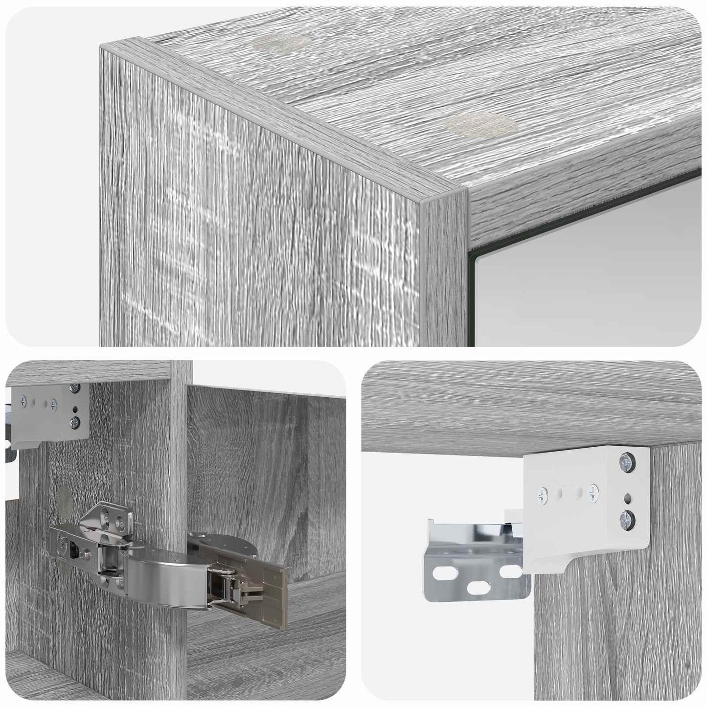 Bathroom Mirror Cabinet with Door Grey Sonoma 43 x 16 x 62.5 cm