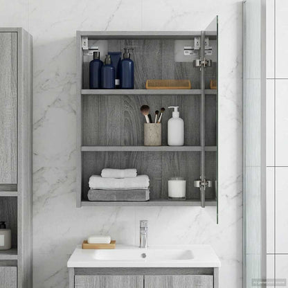 Bathroom Mirror Cabinet with Door Grey Sonoma 43 x 16 x 62.5 cm
