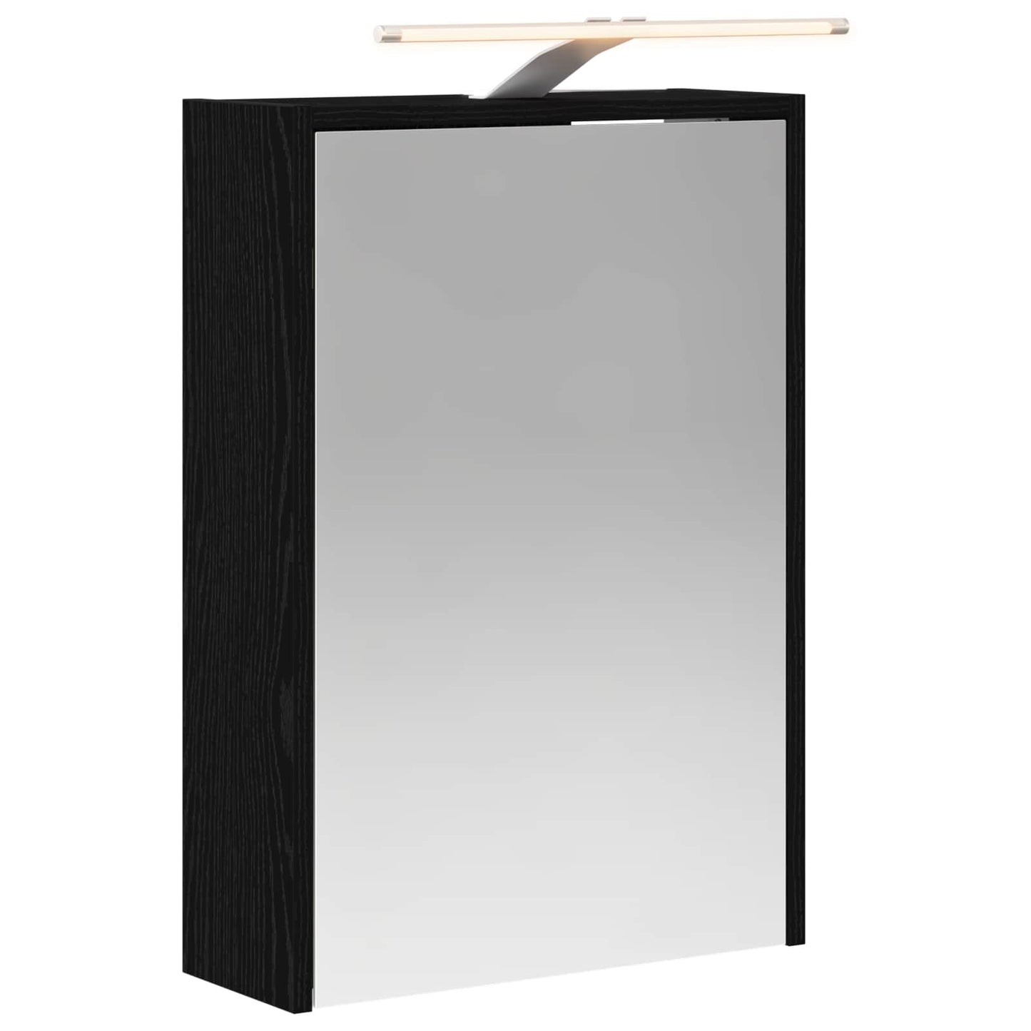 Bathroom Mirror Cabinet with Shelf Black Oak 43 x 16 x 62.5 cm