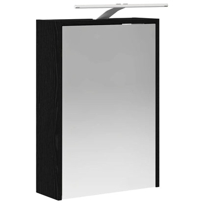Bathroom Mirror Cabinet with Shelf Black Oak 43 x 16 x 62.5 cm