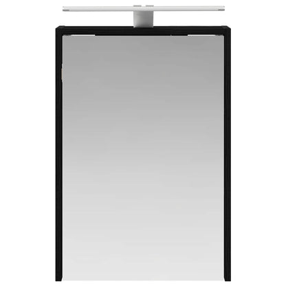 Bathroom Mirror Cabinet with Shelf Black Oak 43 x 16 x 62.5 cm