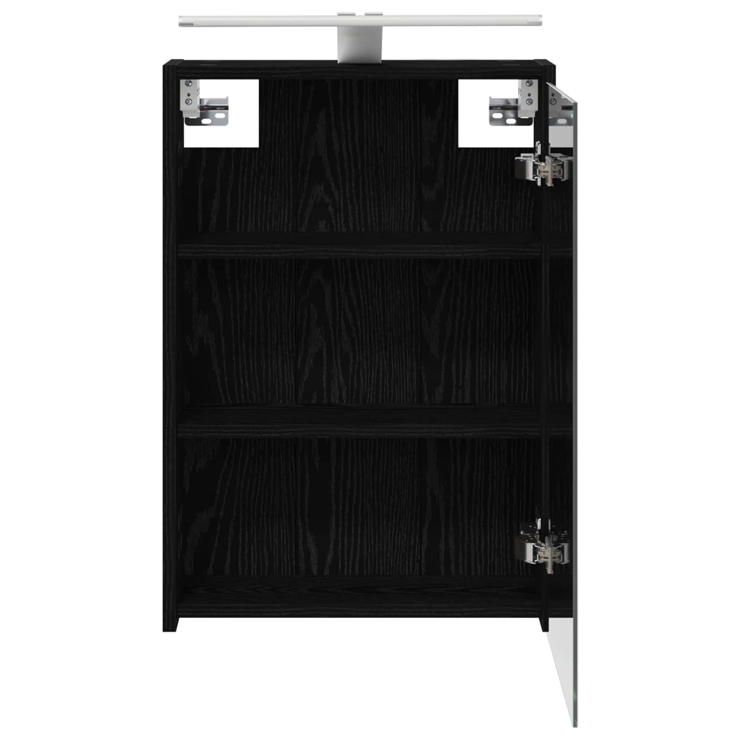 Bathroom Mirror Cabinet with Shelf Black Oak 43 x 16 x 62.5 cm