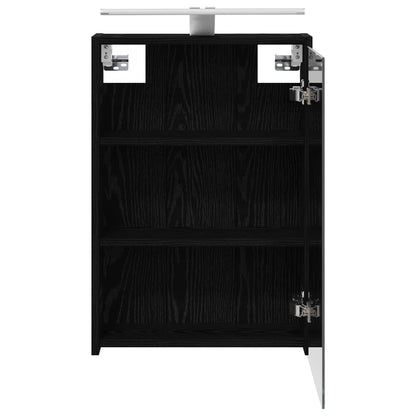 Bathroom Mirror Cabinet with Shelf Black Oak 43 x 16 x 62.5 cm