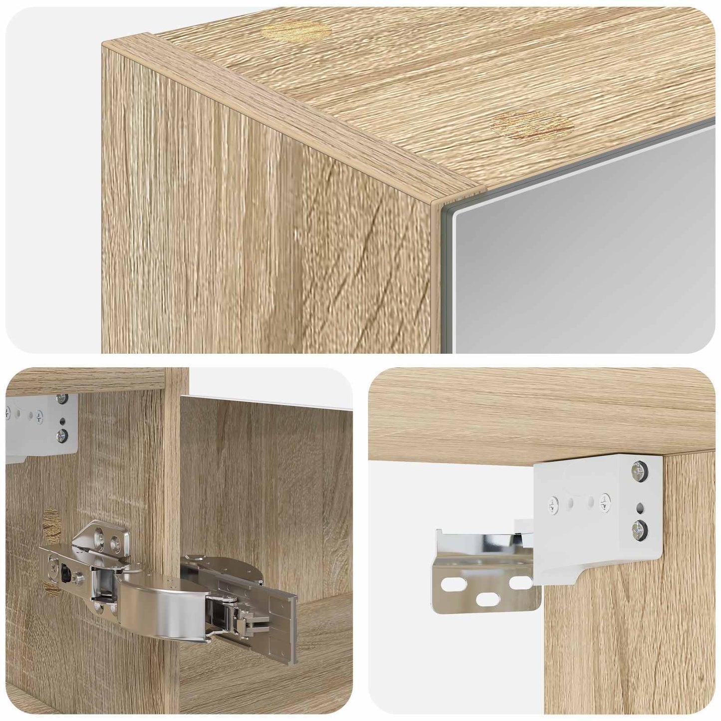 Bathroom Mirror Cabinet with Shelf Sonoma Oak 43 x 16 x 62.5 cm