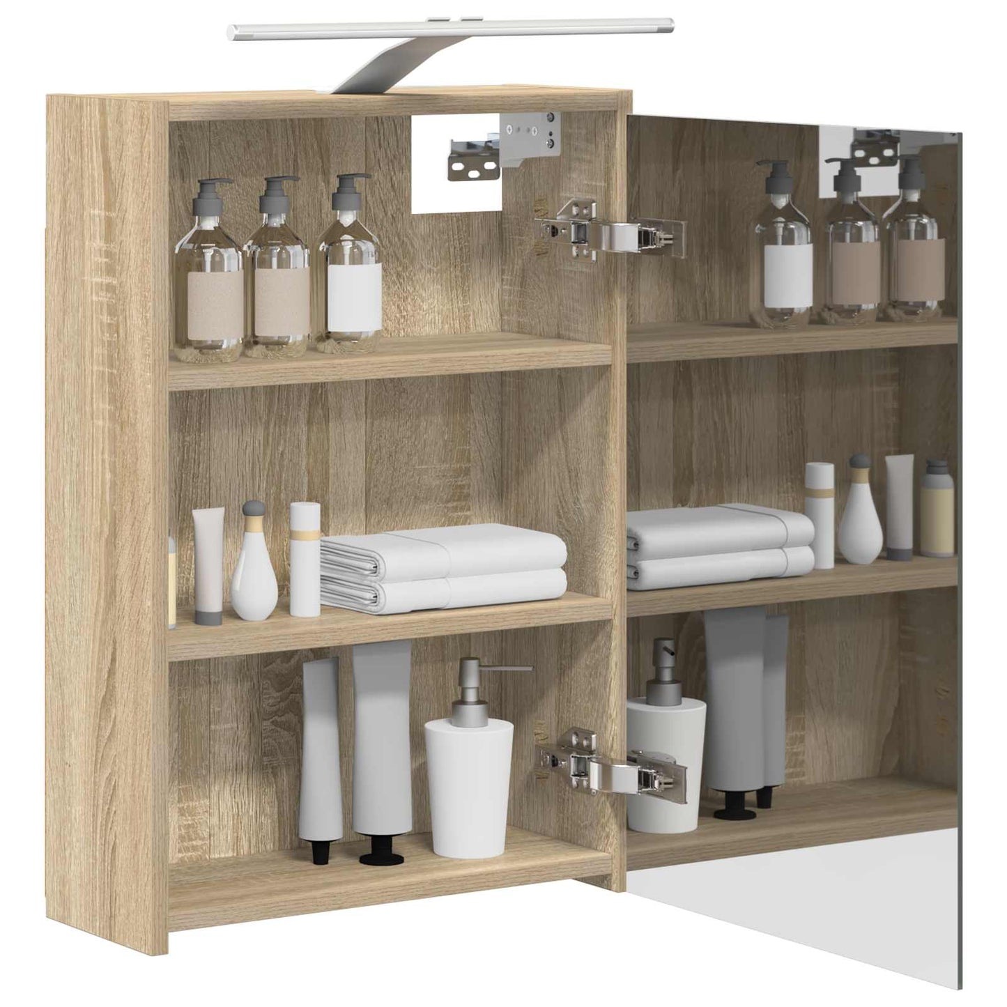 Bathroom Mirror Cabinet with Shelf Sonoma Oak 43 x 16 x 62.5 cm