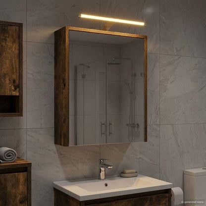 Bathroom Mirror Cabinet with Shelf Smoked Oak 43 x 16 x 62.5 cm