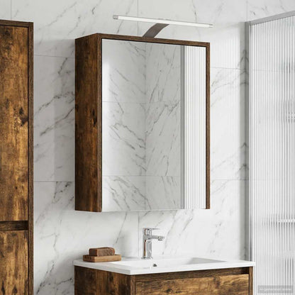Bathroom Mirror Cabinet with Shelf Smoked Oak 43 x 16 x 62.5 cm