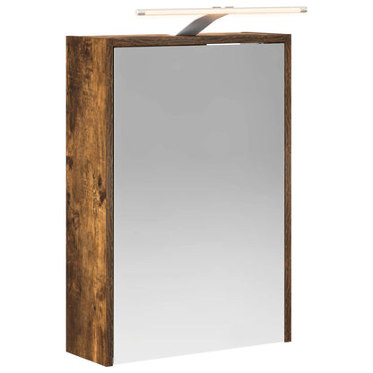Bathroom Mirror Cabinet with Shelf Smoked Oak 43 x 16 x 62.5 cm