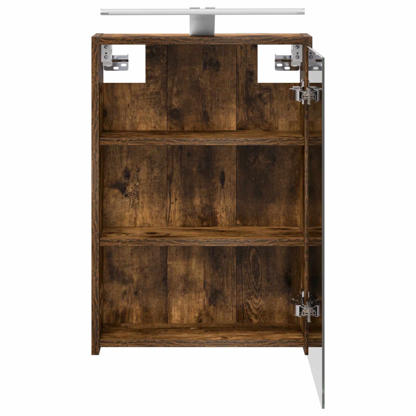 Bathroom Mirror Cabinet with Shelf Smoked Oak 43 x 16 x 62.5 cm