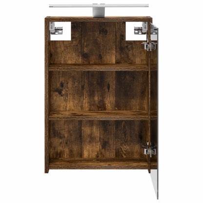 Bathroom Mirror Cabinet with Shelf Smoked Oak 43 x 16 x 62.5 cm