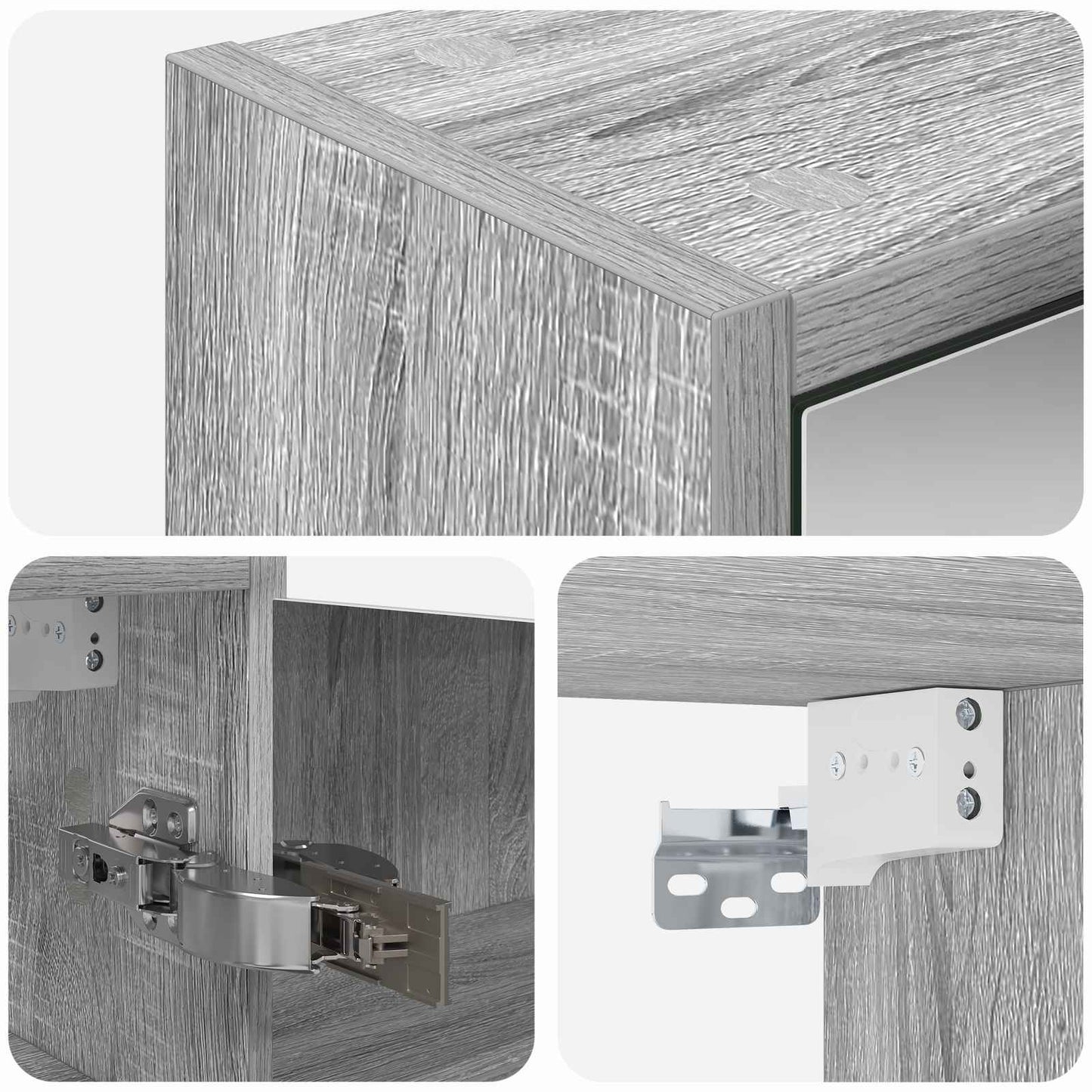 Bathroom Mirror Cabinet with Door Grey Sonoma 43 x 16 x 62.5 cm