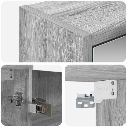 Bathroom Mirror Cabinet with Door Grey Sonoma 43 x 16 x 62.5 cm